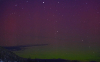 “西瓜極光”映亮根河夜空